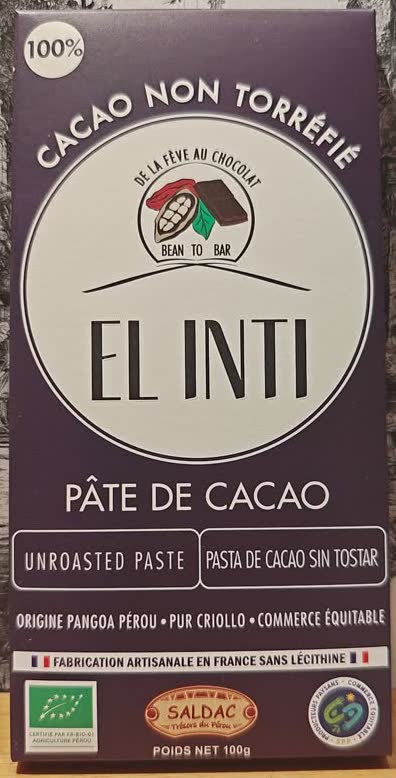 Chocolat Cru — 100% pâte de cacao