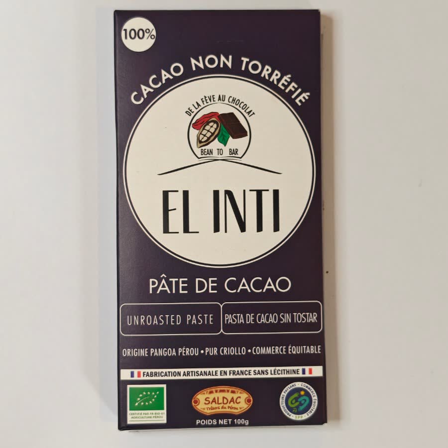 Chocolat Cru — 100% pâte de cacao